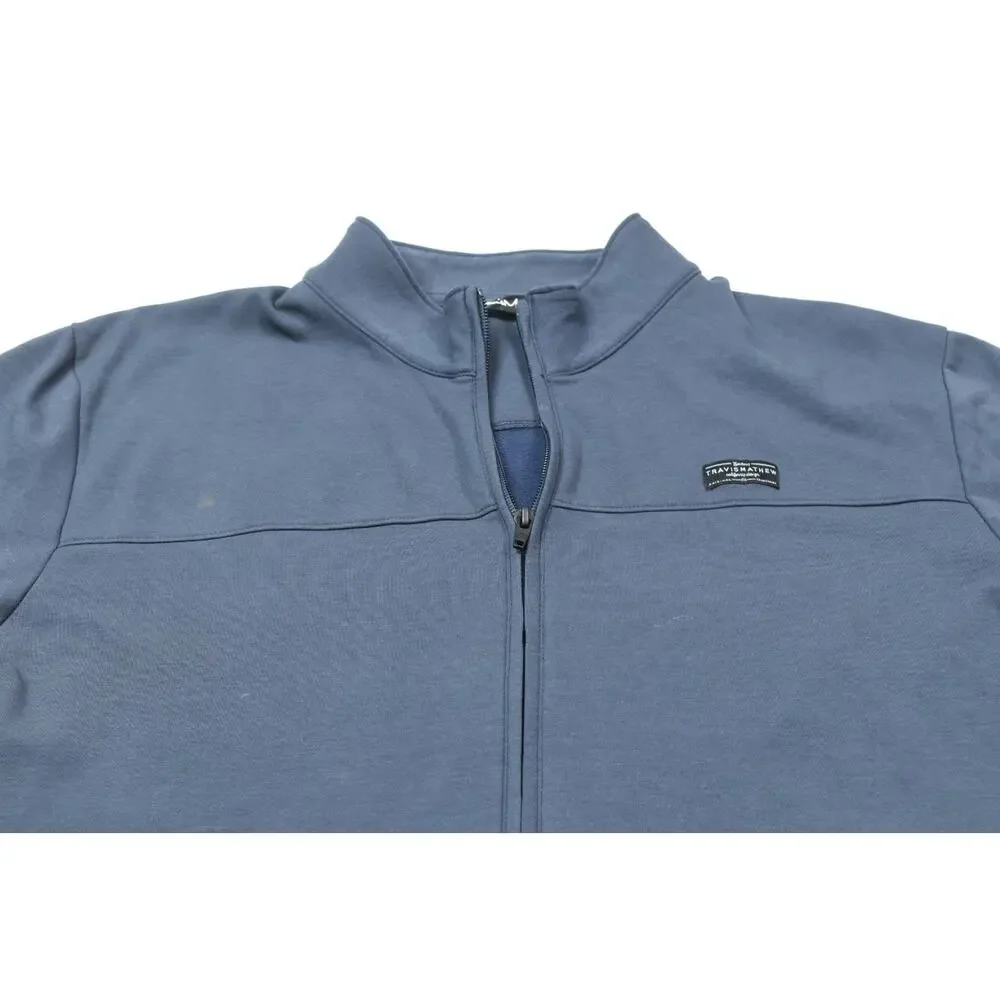 Travis Mathew Sweater Mens Large Blue Full-Zip Long Sleeve Stretch Classic Golf